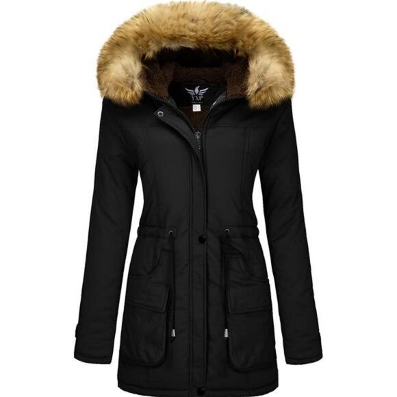 Women's Winter Thicken Military Parka Jacket Warm Fleece Cotton